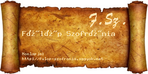 Fülöp Szofrónia névjegykártya